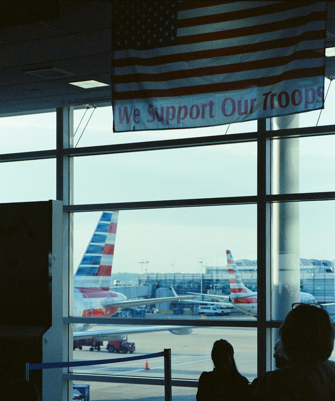 Airport departure board with international flight destinations